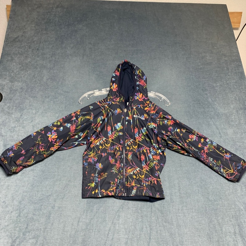 Columbia Pixel Grabber Reversible Jacket Unisex Kids Navy Blue Floral Full Zip